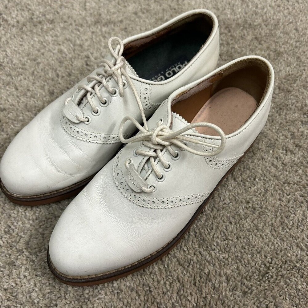 Vintage Polo‎ Golf Ralph Lauren Shoes Men's 6.5 White Leather